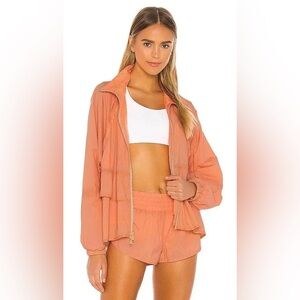 FREE PEOPLE X FP Movement Namaslay Jacket in Brushed Apricot, Size XS